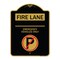 Signmission Fire Lane Emergency Vehicles W/ No Parking, Black & Gold Aluminum Sign, 18" x 24", BG-1824-24015 A-DES-BG-1824-24015 - alternate 1